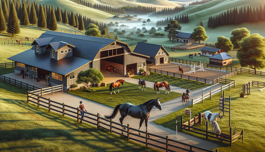 A serene equestrian ranch located in the rolling hills of Northern California. This premier ranch features spacious pastures, well-maintained barns, and an advanced training course. Retired horses enj