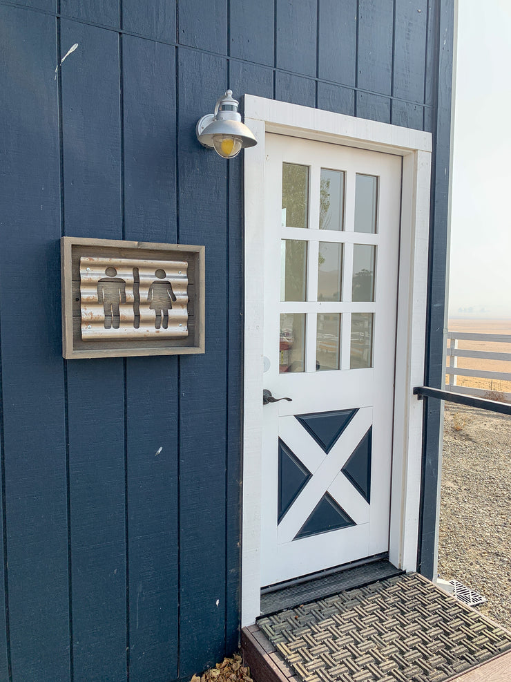 Barn Bathroom Sign - Rustic Barn Wood