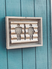 Barn Bathroom Sign - Rustic Barn Wood